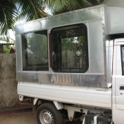 Refrigerated truck used for selling Aloe vera beverage